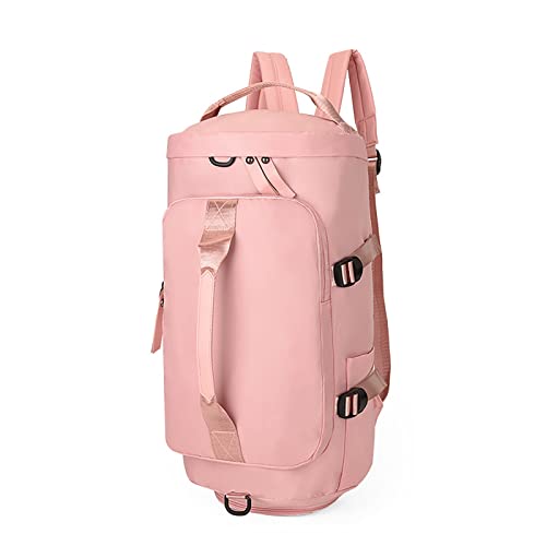 FNKDOR Sporttasche Damen Herren Unisex wasserdichte Leichte Faltbare Sport Wochenend Reise Fitness-Tasche Übernachtungstaschen Reisetasche (Pink, One Size) von FNKDOR