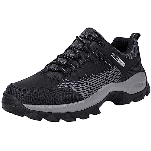 FNKDOR Wanderschuhe Herren Wasserdicht Atmungsaktiv rutschfest Trekkingschuhe Hiking Schuhe Leichte Outdoorschuhe (Black, 42) von FNKDOR