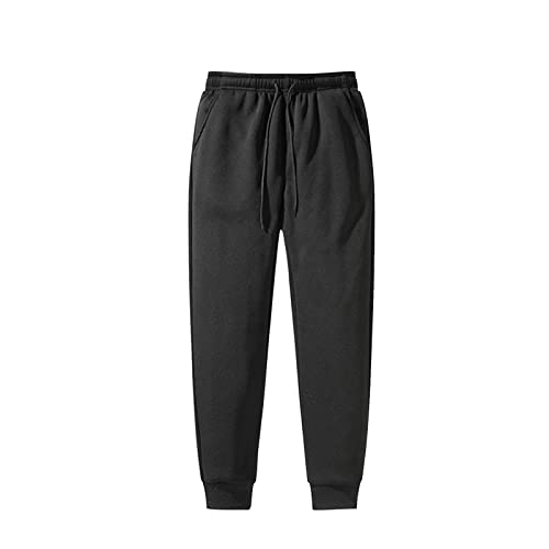 FNKDOR Winter Jogginghose Herren Warm mit Teddyfutter Lang Locker Sporthose Freizeithose (Black, 4XL) von FNKDOR