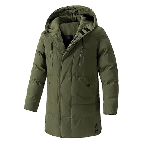 FNKDOR Winterjacke Wintermantel Herren Lange mit Kapuze Warm Große Größen Steppmantel Daunenjacke Puffer Jacke (AG, XXL) von FNKDOR