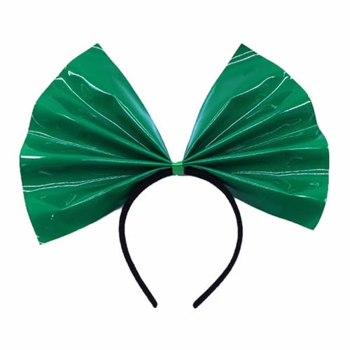 Karnevals Kostüm Accessoire Damen Stirnband, Modisch und Bequem, mit Großer Schleife, Schwarz-Stirnband (Green, One Size) von FNKDOR