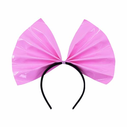 Karnevals Kostüm Accessoire Damen Stirnband, Modisch und Bequem, mit Großer Schleife, Schwarz-Stirnband (Pink, One Size) von FNKDOR