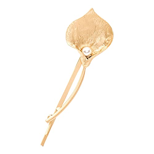 # Mode Haarschmuck Einfache Dame Metall Blumen Liu Seaside Clip Calla Lilie Perle Haarnadel Für Frauen Schmuck Geschenk (A, One Size) von FNKDOR