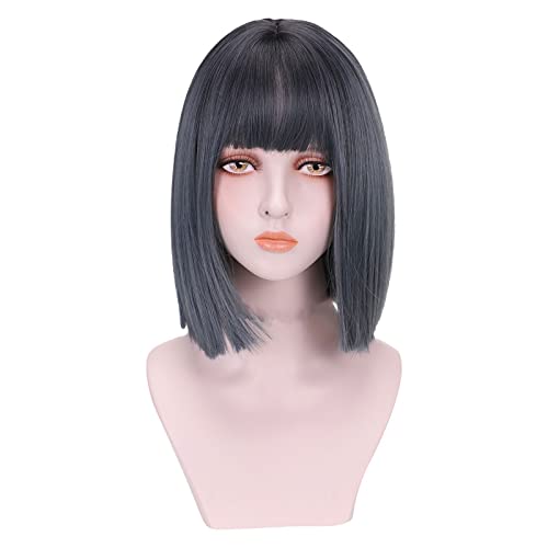 # Princess Cut Wig Female Japanese Air Bangs Kopfbedeckung Mode Schulterlänge Perücke Kopfbedeckung (A, One Size) von FNKDOR