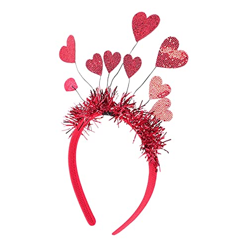 # Valentinstag Haarband Party Hochzeit 9 Herz Stirnband Dekoratives Haarband Haarband Rot Pailletten Herz Stirnband Party Haarband (A, One Size) von FNKDOR