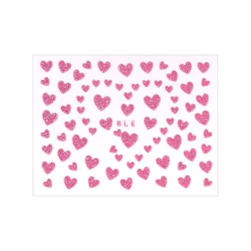 # Valentinstag-Nagel-Aufkleber-Liebe, die rosa Nagel-Aufkleber-Goldsilber-Farben-Nagel-Aufkleber glänzt (A, One Size) von FNKDOR
