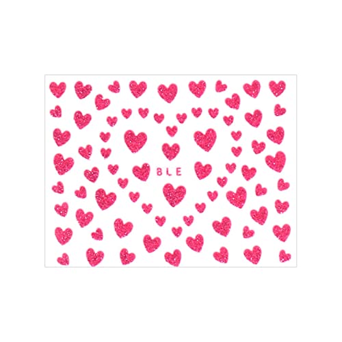 # Valentinstag-Nagel-Aufkleber-Liebe, die rosa Nagel-Aufkleber-Goldsilber-Farben-Nagel-Aufkleber glänzt (B, One Size) von FNKDOR