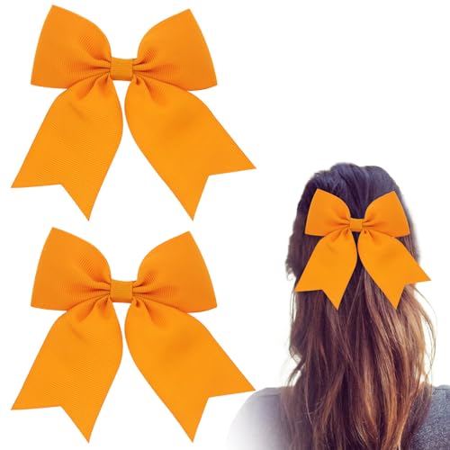 2 x orangefarbene Haarschleifen, Spiralmuster, niedlich, elegante Schleife, wiederverwendbare Schleife, orangefarbenes Accessoire, für Frauen und Mädchen 2 x orangefarbene Haarschleifen, Spiralmuster, niedlich, elegante Schleife, wiederverwendbare Schleife, orangefarbenes Accessoire, für Frauen und Mädchen von FNSIGHD