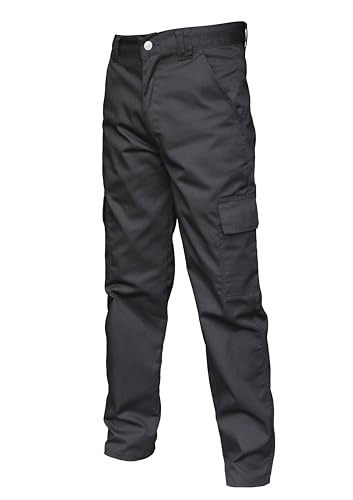FNT Workwear Herren-Cargo-Arbeitshose mit mehreren Taschen, Arbeitshose mit Knöpfen, Schwarz , 40W x 31L FNT Workwear Herren-Cargo-Arbeitshose mit mehreren Taschen, Arbeitshose mit Knöpfen, Schwarz , 40W x 31L von FNT Workwear
