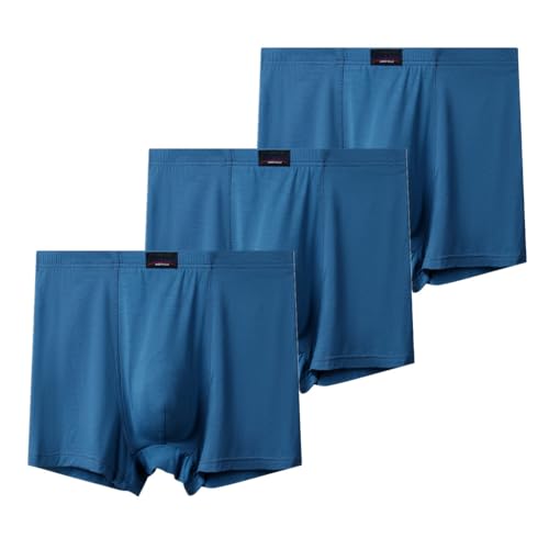 FNVMZ Herren Boxer Briefs Herren-Stretch-Unterwäsche, Atmungsaktiv, Große Boxershorts, 3Er-Pack,Blau 1,12Xl von FNVMZ