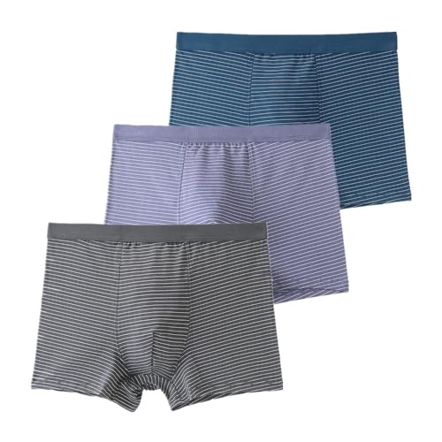 FNVMZ Herren Boxershorts Feuchtigkeitsableitende Boxershorts Mit Streifenmuster Für Herren Aus Baumwollunterwäsche,Farbe2,9XL von FNVMZ