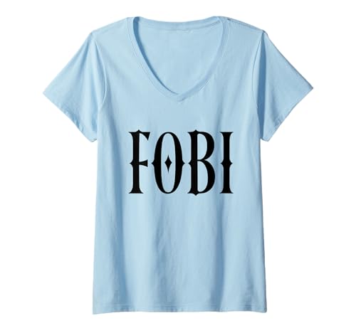Damen FOBI Angst, aufgenommen zu Werden, skurriles, gotisches Alternativdesign T-Shirt mit V-Ausschnitt Damen FOBI Angst, aufgenommen zu Werden, skurriles, gotisches Alternativdesign T-Shirt mit V-Ausschnitt von FOBI Fear of Being Included Dark Humor Gothic