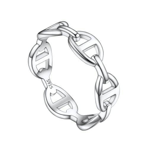 FOCALOOK 925 Sterling Silber Ring Frauen Fingerring Größe 62 Freundschaftsring Verlobungsring Jahrestagsring Schmuck Accessoire für Geliebte Freundin von FOCALOOK