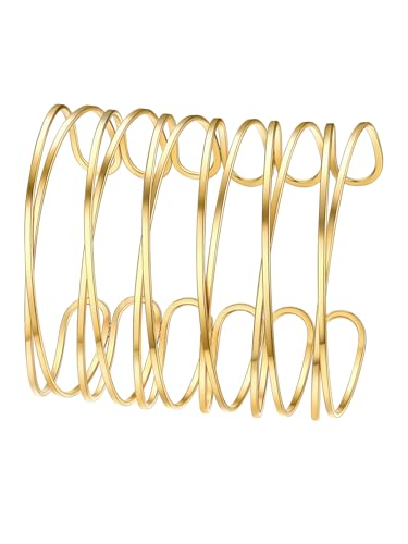 FOCALOOK Armband Offen Edelstahl Armband Damen Gold Wickelarmband Armreif Gold Oberarm Manschette Armspange Armreif Offen Charm Armband Modeschmuck von FOCALOOK