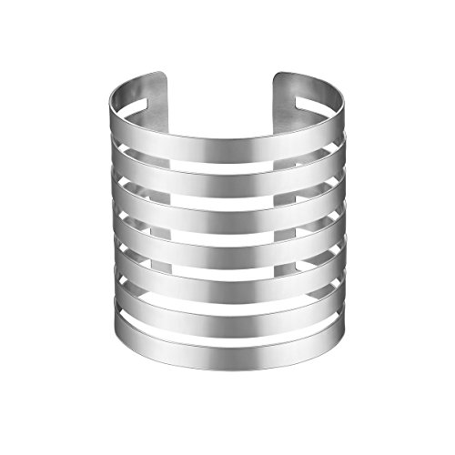 FOCALOOK Armband Frauen Verstellbar Armreif Edelstahl 72mm breit Armreif Oberarm Charm Armband Oberarmreif Schmuck für Party/Geburtstag von FOCALOOK