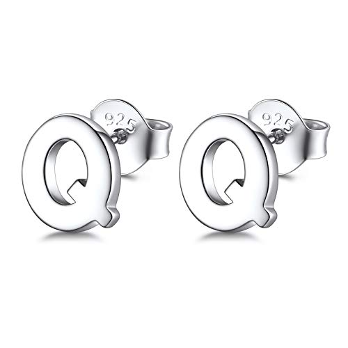 FOCALOOK Buchstabe Q Ohrringe Ohrstecker Silber 925 für Damen Mädchen einfache Initiale Ohr Piercing Letter Ohrringe Silber Schmuck Accessoire für Geburtstag FOCALOOK Buchstabe Q Ohrringe Ohrstecker Silber 925 für Damen Mädchen einfache Initiale Ohr Piercing Letter Ohrringe Silber Schmuck Accessoire für Geburtstag von FOCALOOK