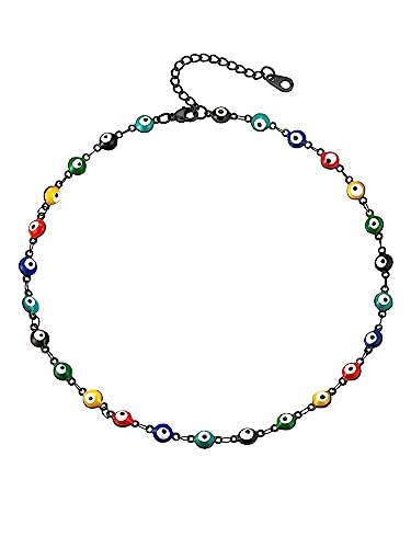 FOCALOOK Choker Kette Damen Schwarz Edelstahl Ketten Türkisches Auge kette Böse Blick Kette Böses Auge Halskette Halsband Nazar Amulett Schmuck Accessoires FOCALOOK Choker Kette Damen Schwarz Edelstahl Ketten Türkisches Auge kette Böse Blick Kette Böses Auge Halskette Halsband Nazar Amulett Schmuck Accessoires von FOCALOOK