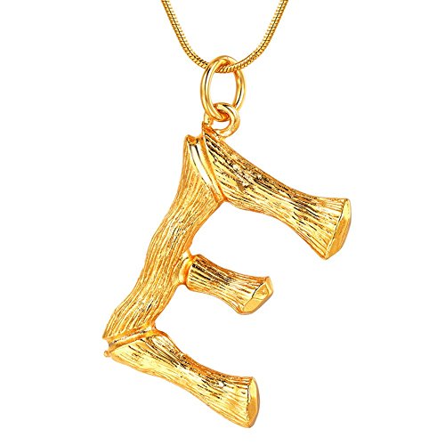 FOCALOOK Collier mit Anhänger Damen Buchstabe E mit 1,2mm 50+5cm Schlangenkette Gelbgold überzogend Coole Initiale Schmuck für Mädchen Weihnachten Geburtstag Geschenk - Gold von FOCALOOK