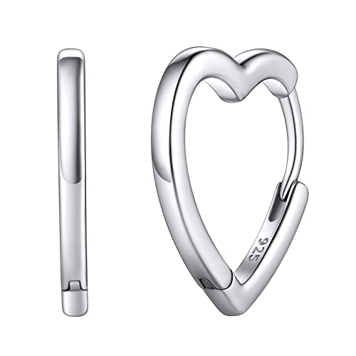 FOCALOOK Damen 10mm kleine Huggie Creolen 925 Sterling Silber Herz Form mini Kreolen Street Style Statement Ohrringe Ohrschmuck für Party Geburtstag FOCALOOK Damen 10mm kleine Huggie Creolen 925 Sterling Silber Herz Form mini Kreolen Street Style Statement Ohrringe Ohrschmuck für Party Geburtstag von FOCALOOK