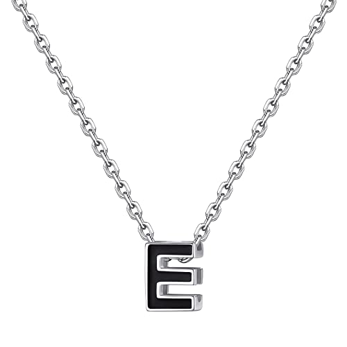 FOCALOOK Damen Namenskette Charm 925 Sterling Silberkette Kette E Buchstabenkette Mutter Kette Kettenanhänger Modeschmuck für Muttertag Geburtstag von FOCALOOK