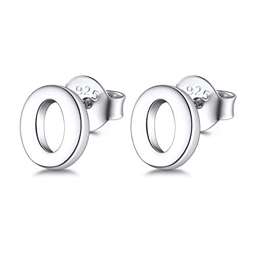 FOCALOOK Silber Ohrringe Damen 925 Buchstabe O Ohrstecker Silber Initiale Ohr Piercing Letter Ohrringe für Damen Silber Schmuck Ohrringe Accessoire von FOCALOOK