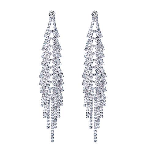 FOCALOOK Damen Ohrringe Elegant Ohrstecker Österreichischer Strass Statement Ohrhänger Earrings Modeschmuck für Hochzeit von FOCALOOK