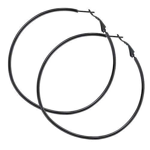 FOCALOOK 70mm Hoop Ohrringe Creolen Große Runde Kreis Ohrringe silberfarben Elegant Ohrschmuck für Frauen Mädchen Bürodamen von FOCALOOK