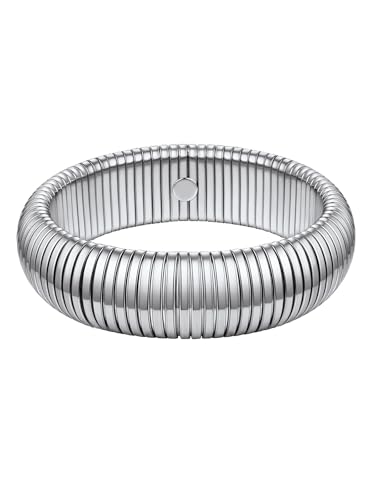 FOCALOOK Elastisches Armband Schlange Edelstahl Armreif Stretch Armband Damen Armspange breit 20mm Schlangenarmband Schmuck Damen von FOCALOOK