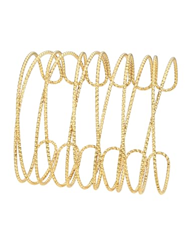 FOCALOOK Glitzer Armband Wickelarmband Offen Armband Damen Gold Armreif Offen Gold Edelstahl Charm Armband Armspange Oberarm Schmuck Damen Freundschaftsarmband von FOCALOOK