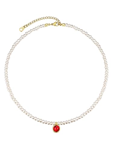 FOCALOOK Kette Geburtsstein Perlenkette Sternzeichen Kette Geburtsstein Januar Pearl Necklace Accessoires Perlenschmuck für Mama Geburtstag FOCALOOK Kette Geburtsstein Perlenkette Sternzeichen Kette Geburtsstein Januar Pearl Necklace Accessoires Perlenschmuck für Mama Geburtstag von FOCALOOK