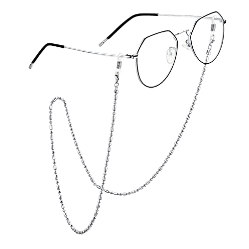 FOCALOOK Kugelkette Brillen Kette aus Edelstahl Brillenkette Dezentes Kugelkettchen Mode Sonnenbrille Lesebrille Brillenhalskabel Schick Schmuckstücke für Männer Frauen von FOCALOOK
