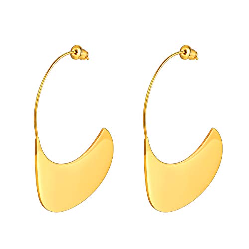 FOCALOOK Ohrringe Gold überzogen offene halbe Ohrringe Coole Böhmische Statement Ohrringe Damen Mädchen Geometrische Ohrhänger Ohrschmuck für Party von FOCALOOK