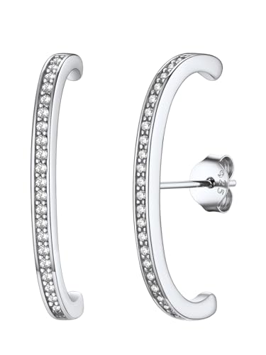 FOCALOOK Ohrringe Silber 925 Mädchen Zirkonia Ohrringe Silber 925 C Ohrringe Piercing Ohr Ohrstecker Silber Ohrhänger Weihnachtsohrringe Silber Ohrschmuck Damen FOCALOOK Ohrringe Silber 925 Mädchen Zirkonia Ohrringe Silber 925 C Ohrringe Piercing Ohr Ohrstecker Silber Ohrhänger Weihnachtsohrringe Silber Ohrschmuck Damen von FOCALOOK