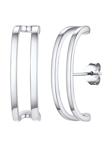 FOCALOOK Ohrstecker Silber 925 Ohrringe Damen Silber Ohrstecker Damen 925 C Ohrringe Piercing Ohr Ohrhänger Silber Schmuck für Valentinstag von FOCALOOK