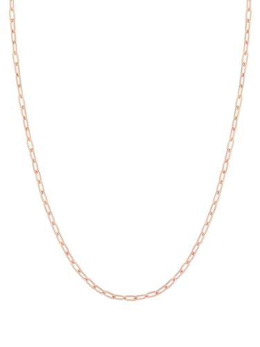 FOCALOOK Posaune Kette Damen aus Edelstahl/vergoldet, feine Kette für Anhänger Silber/Gold/Schwarz/Roségold, Breite 1,8 mm/3 mm – Länge von 35 cm bis 60 cm, mit Box, Kein Edelstein von FOCALOOK