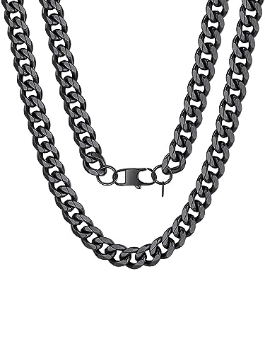FOCALOOK Schwarze Halskette für Herren Kette Edelstahl 12MM Panzerkette Gliederkette Jungen Kettenlänge 70CM Hip Hop Kette Modeschmuck FOCALOOK Schwarze Halskette für Herren Kette Edelstahl 12MM Panzerkette Gliederkette Jungen Kettenlänge 70CM Hip Hop Kette Modeschmuck von FOCALOOK