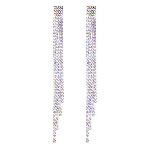 FOCALOOK Filigran Ohrringe Hängend Elegant versilbert Österreichischer Strass Statement Ohrhänger Ohrschmuck für Damen von FOCALOOK