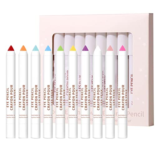 Lidschatten-Stift - Langanhaltender Creme-Lidschatten-Stick-Sets ohne Schwindel | Hervorhebung pigmentierter glänzender Lidschatten-Stift, wasserdicht, edel für schimmerndes Auge Lear-au von FOCCAR