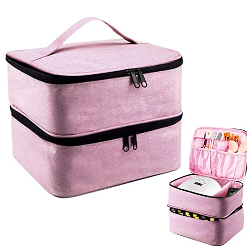 Nail Kit Organizer – Abnehmbarer Nagelhalter Organizer mit Griff – Reise Nagel Zubehör Tasche für Frauen, Nagel Tragetasche Behälter für Nagelfeile, Pinsel Lear-au, rose, 1 von FOCCAR