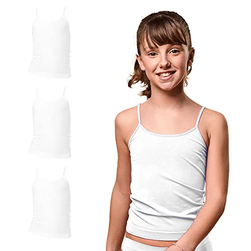 FOCENZA Tanktops für Mädchen aus Mikrofaser mit dünnen Trägern, elastisch und bequem, Multipack mit 3 Stück in verschiedenen Farben, hergestellt in Italien, Weiß-Weiß-Weiß, S FOCENZA Tanktops für Mädchen aus Mikrofaser mit dünnen Trägern, elastisch und bequem, Multipack mit 3 Stück in verschiedenen Farben, hergestellt in Italien, Weiß-Weiß-Weiß, S von FOCENZA