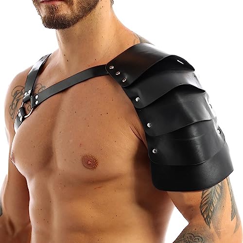 FOCICE Männer Schulter Harness mit Rüstung – Verstellbarer PU-Leder Brustgurt für Cosplay, Gothic & Clubwear von FOCICE