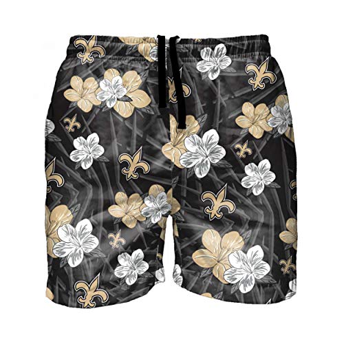 FOCO Herren 5.5" Swim Suit Swimming Trunks New Orleans Saints NFL Badehose Hibiscus Slim Fit 14 cm – XXL, Teamfarbe von FOCO