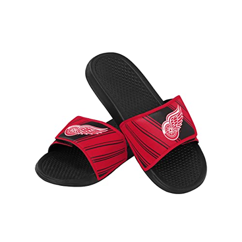FOCO Herren NHL Team Logo Shower Slide Flip Flop Sandalen Detroit Red Wings Legacy Sport-Slipper mit Klettverschluss, Größe L, Teamfarbe von FOCO
