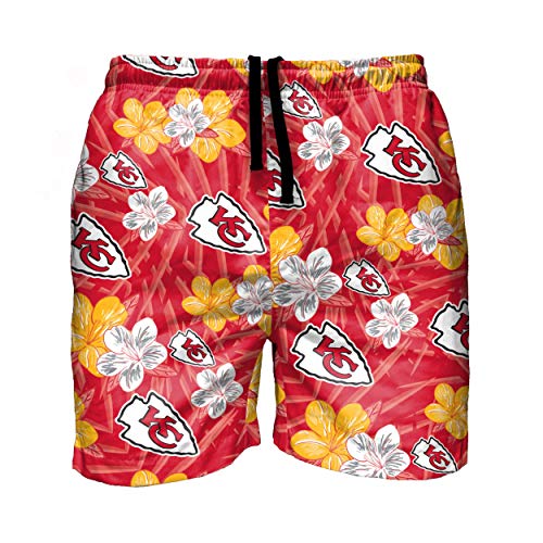 FOCO Herren Floral Hawaiian Tropical Swim Suit Swimming Trunks Kansas City Chiefs NFL Badehose Hibiscus – XL, Hibiskus von FOCO