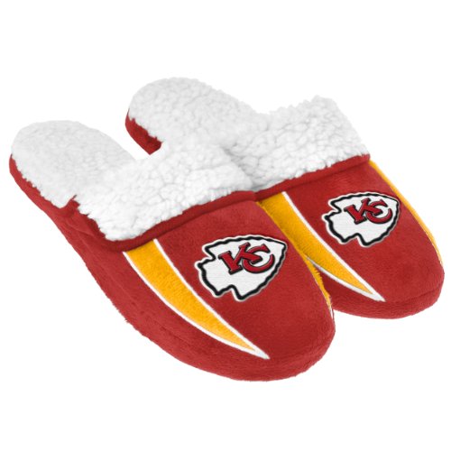 FOCO Herren NFL Slide Kansas City Chiefs Team Logo Sherpa Hausschuhe, Teamfarbe von FOCO