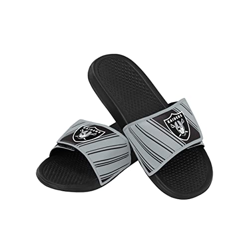 FOCO Herren NFL Badesandalen mit Team-Logo Schlupf-Sandale, schwarz grau von FOCO