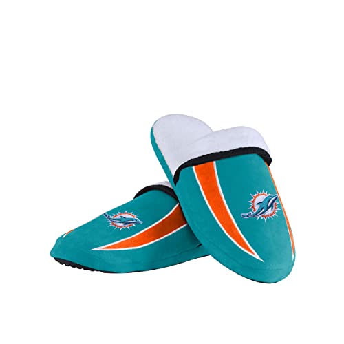 FOCO Herren NFL Slide Miami Dolphins Logo Sherpa Hausschuhe, Team-Farbe von FOCO