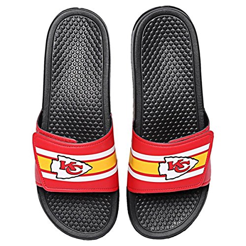 FOCO Herren NFL Team Logo Sport Slide Sandale, Schwarz-Legacy Stripe von FOCO