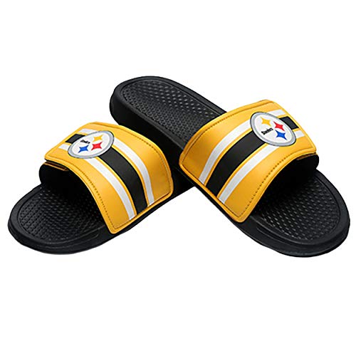 FOCO Herren NFL Team Logo Sport Slide Schiebe-Sandalen, Schwarz-Legacy Stripe von FOCO