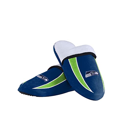 FOCO Herren NFL Slide Seattle Seahawks Logo Sherpa Hausschuhe, Team-Farbe von FOCO